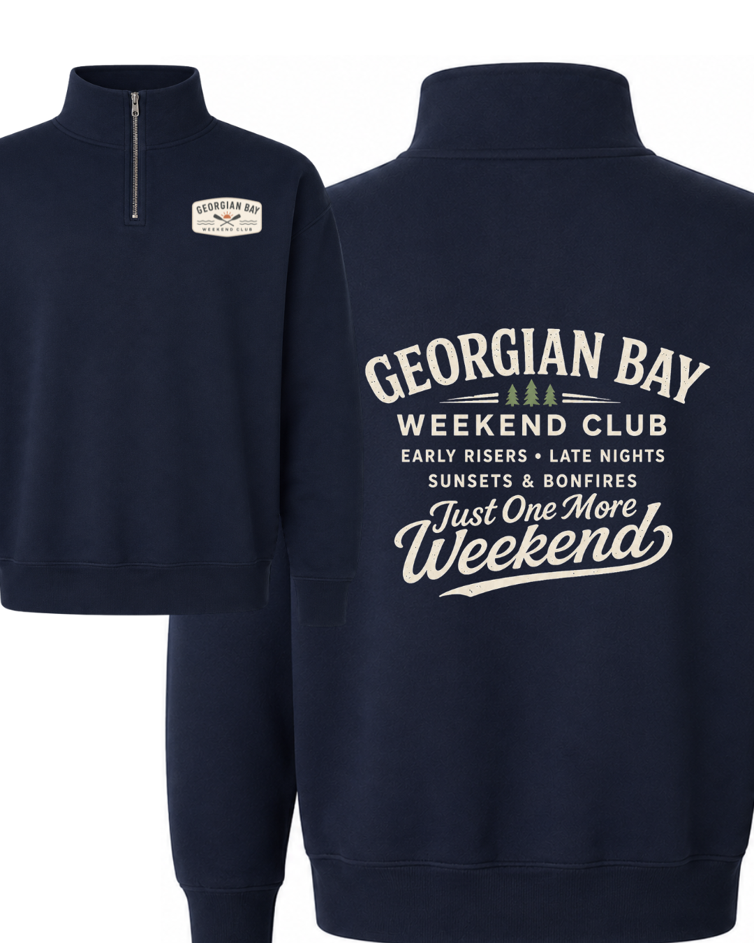 Georgian Bay Weekend Club - 1/4 Zip Sweater