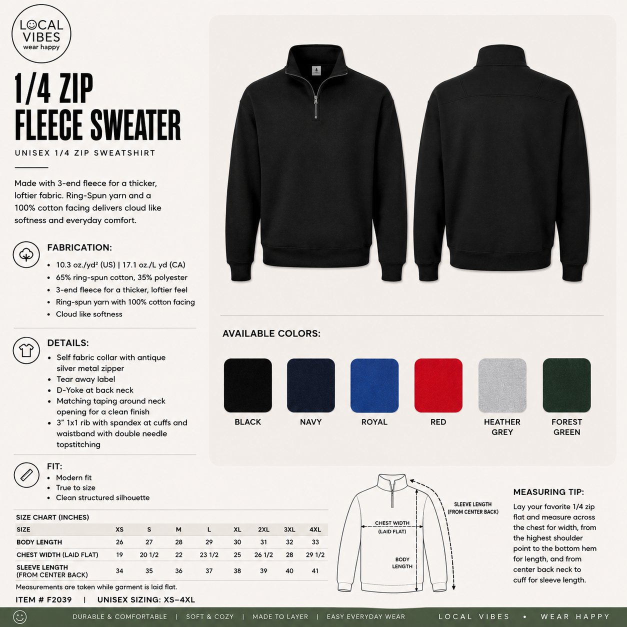 Georgian Bay Weekend Club - 1/4 Zip Sweater